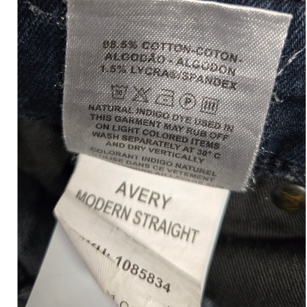 DL1961 Avery Modern Straight Jeans Dark Wash Indigo Denim‎ Men's Size 30x34 - Picture 5 of 9